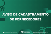 AVISO DE CADASTRAMENTO DE FORNECEDORES